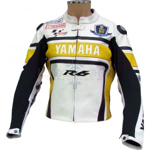 WGP Yamaha R6 50th Yellow Leather Biker Jacket